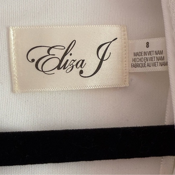 Eliza J White Sleeveless Sequins Top with Black Pants SZ.8 - Picture 6 of 10